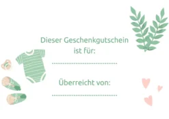 Geschenk Gutschein Geburt