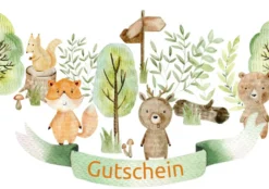 Geschenk Gutschein Waldtiere