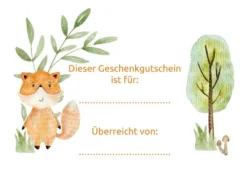 Geschenk Gutschein Waldtiere