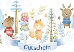 Geschenk Gutschein Winterwald