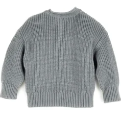 Grobstrick-Pullover rauchblau 86/92
