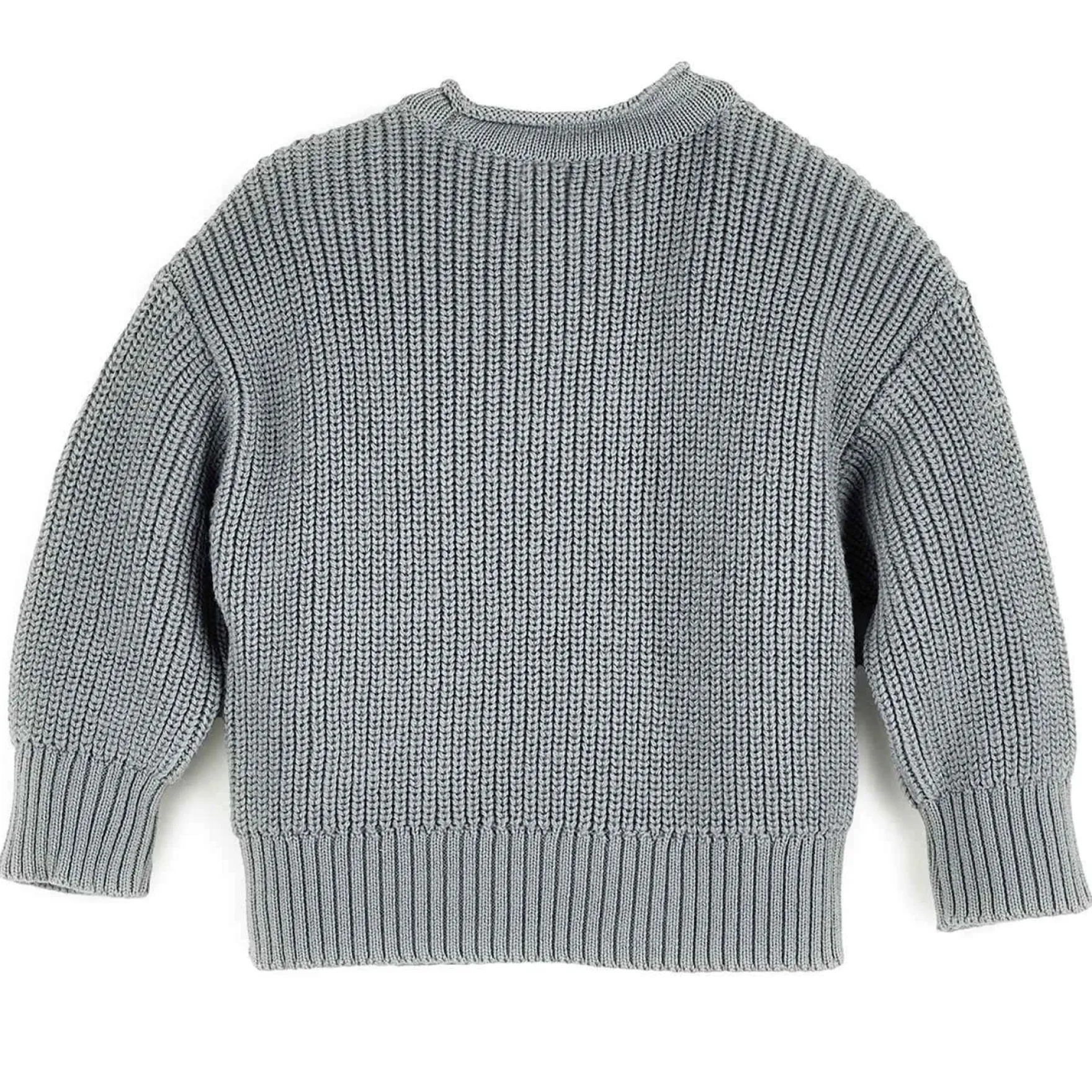 Grobstrick-Pullover rauchblau 86/92