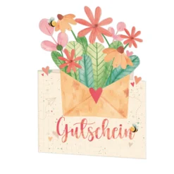 Grußkarte Gutschein Blumen