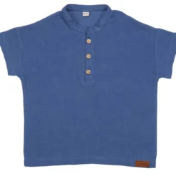 Hemd Musselin Hanf blau 74