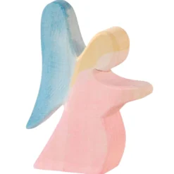 Holzfigur Engel kniend rot
