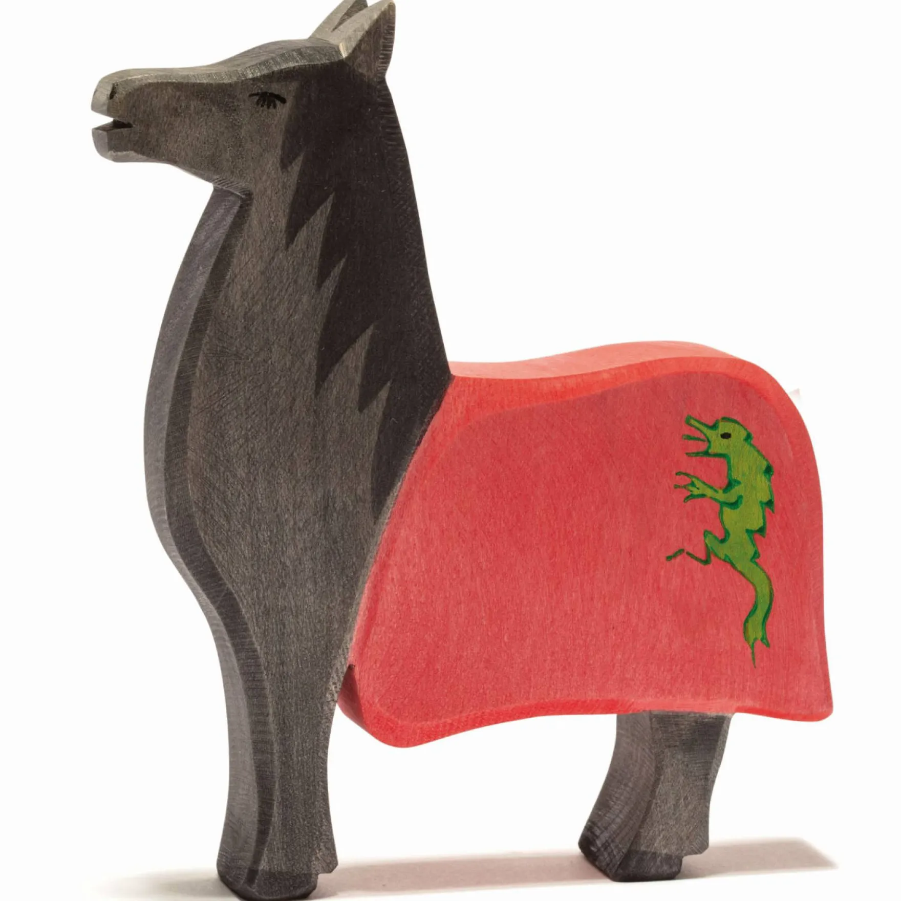 Holzfigur Schwarzer Ritter mit Pferd