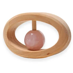 Holzgreifling Rosenquarz Rassel