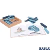 Holzplättchen Set 40er Kasten + Buch hellblau-dunkelblau