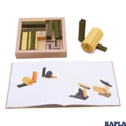 Holzplättchen Set 40er Kasten + Buch grün-gelb