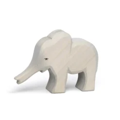 Holztier Elefant klein Rüssel gestreckt