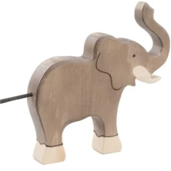 Holztier Elefant Rüssel hoch