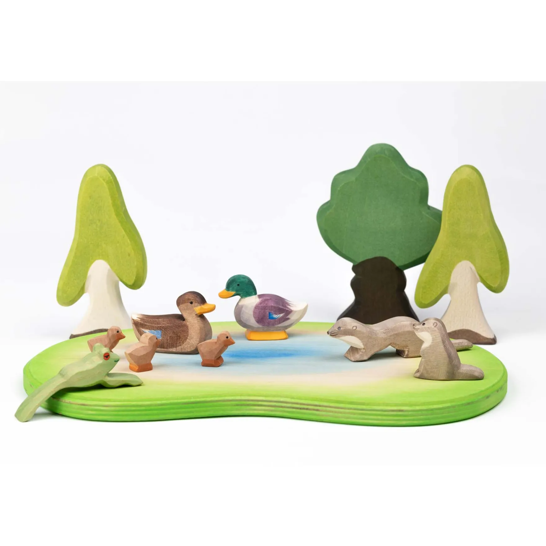 Holztier Frosch springend