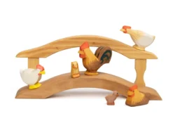 Holztier Huhn ocker lang