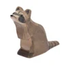 Holztier Waschbär sitzend