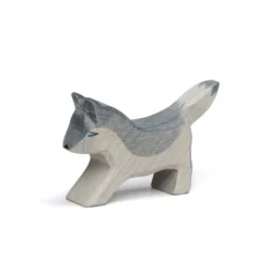 Holztier Wolf klein spielend