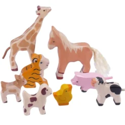 Holztiger Figuren-Set "Tierkinder" 8-tlg.
