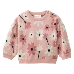Jacquard-Pullover "Blumen" altrosa 74/80