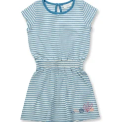 Jersey-Kleid blau weiß geringelt 104