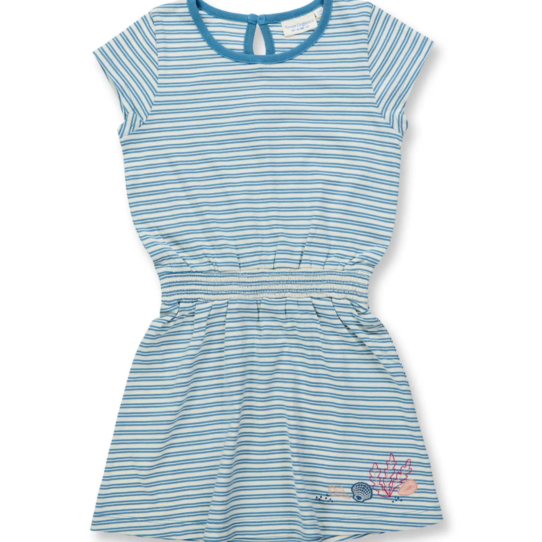Jersey-Kleid blau weiß geringelt 104