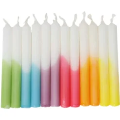 Kerzen Dip-Dye Regenbogen (12Stk.)