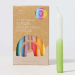 Kerzen Dip-Dye Regenbogen (12Stk.)