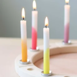 Kerzen Dip-Dye Regenbogen (12Stk.)