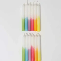 Kerzen Dip-Dye Regenbogen (12Stk.)