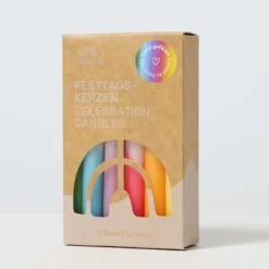 Kerzen Dip-Dye Regenbogen (12Stk.)