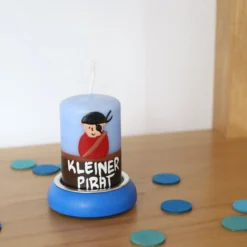 Kerzenständer mit Alu Einsatz Lebenslicht blau