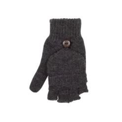 Kinder-Halbfingerhandschuh Merinowolle anthrazit 3
