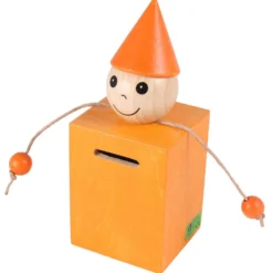 Kinder Holzspardose orange