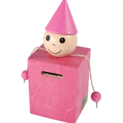 Kinder Holzspardose pink