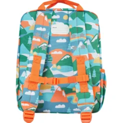 Kinderrucksack "Berge" grün-orange