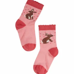 Kindersocken 3er Set "Hase" rosa 15-18