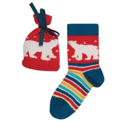 Kindersocken im Geschenkesäckchen "Eisbär" 15-18