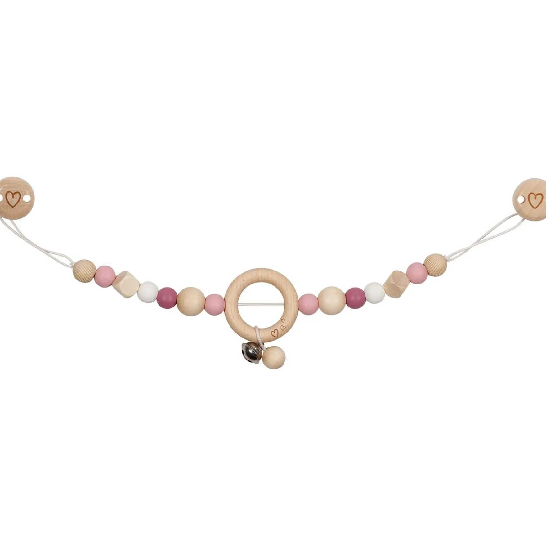 Kinderwagenkette "Herz" pink