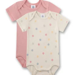 Kurarmbody-Set "Punkte" rose-sand 74
