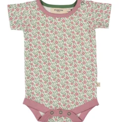 Kurzarmbody "Blümchen" rosa-creme 62/68