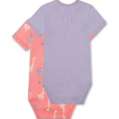 Kurzarmbody 2er Pack "Giraffe" lila74
