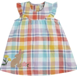 Kurzarm-Bodykleid buntes Karomuster 80