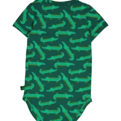 Kurzarmbody "Krokodil" dunkelgrün 74