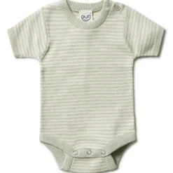 Kurzarmbody mit Seide teagreen-natur 50/56