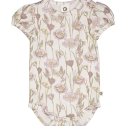Kurzarmbody "Mohnblumen" hellrosa 62
