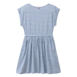 Kurzarm-Kleid "Regenbogen" blaugrau geringelt 116