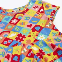 Kurzarm-Skaterkleid "Summer" bunt 104