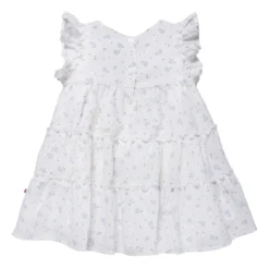 Kurzarm-Sommerkleid "Streublumen" weiß 86/92