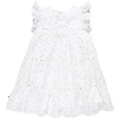 Kurzarm-Sommerkleid "Streublumen" weiß 116