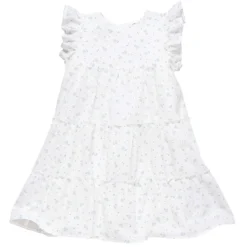 Kurzarm-Sommerkleid "Streublumen" weiß 116