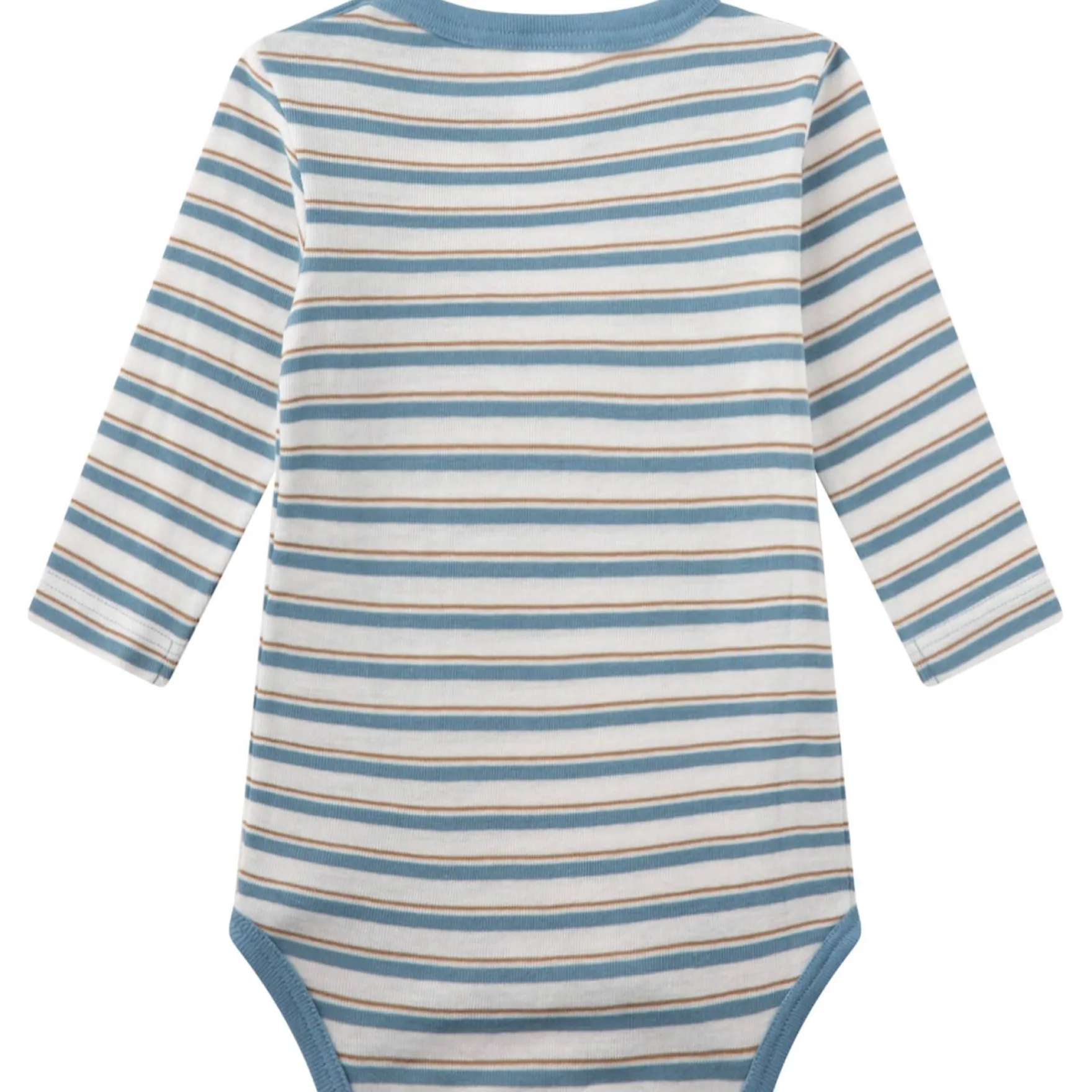 Langarmbody "Bär" blau geringelt 56