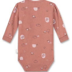 Langarmbody dusty mauve gerippt 74